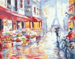 Картина по номерам Цветочная улица в Париже 50 х 40 см Brushme