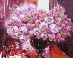 Картина по номерам Фиолетовое сияние в вазе 50 х 40 см Brushme