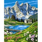 Картина по номерам Швейцарские Альпы 50 х 40 см Brushme